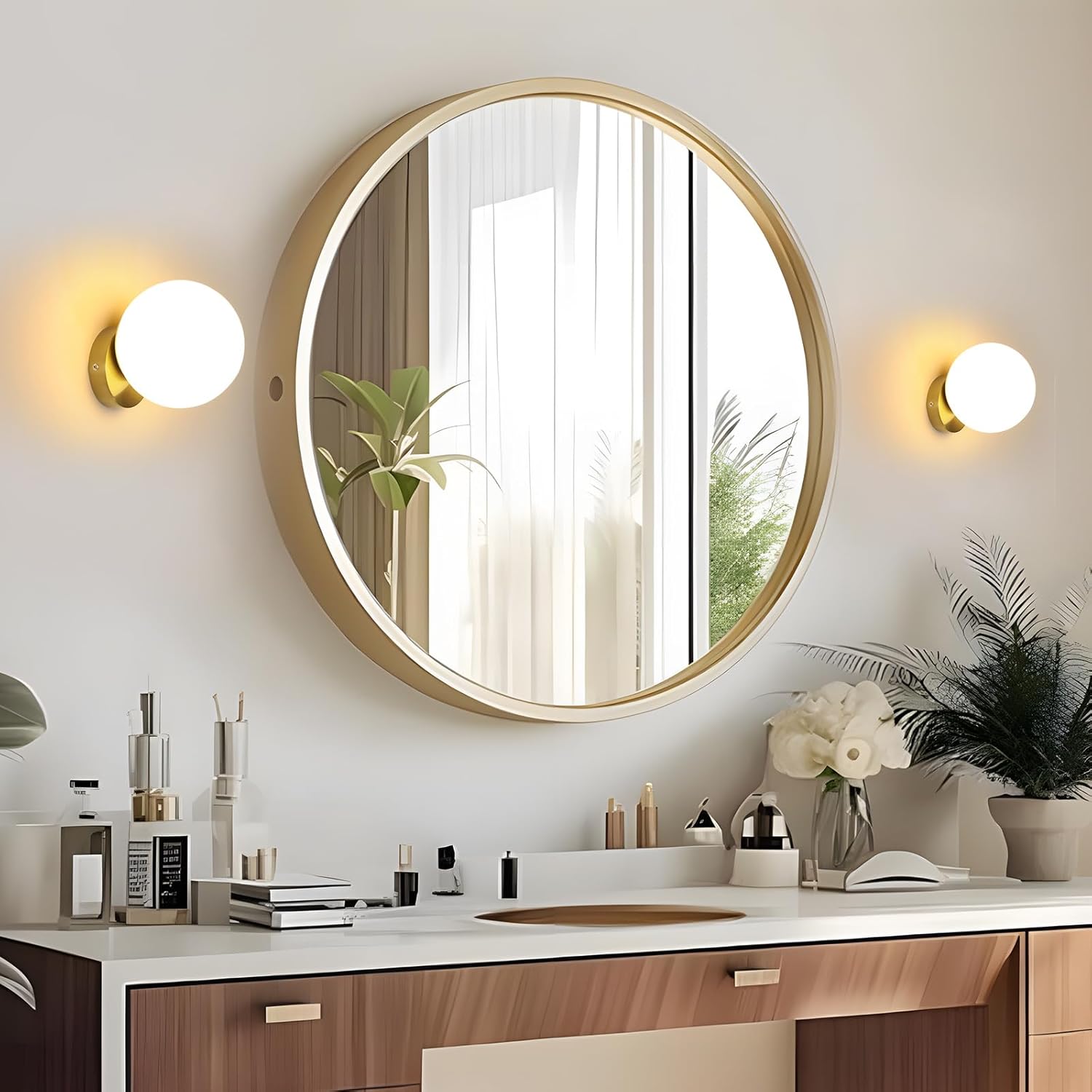 Wandleuchte – Gestell aus Bronze-Gold-Metall