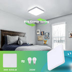 Ceiling Light - White Plastic Frame, White Light