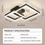 Ceiling Light - Black Acrylic Frame, Tunable and Dimmable