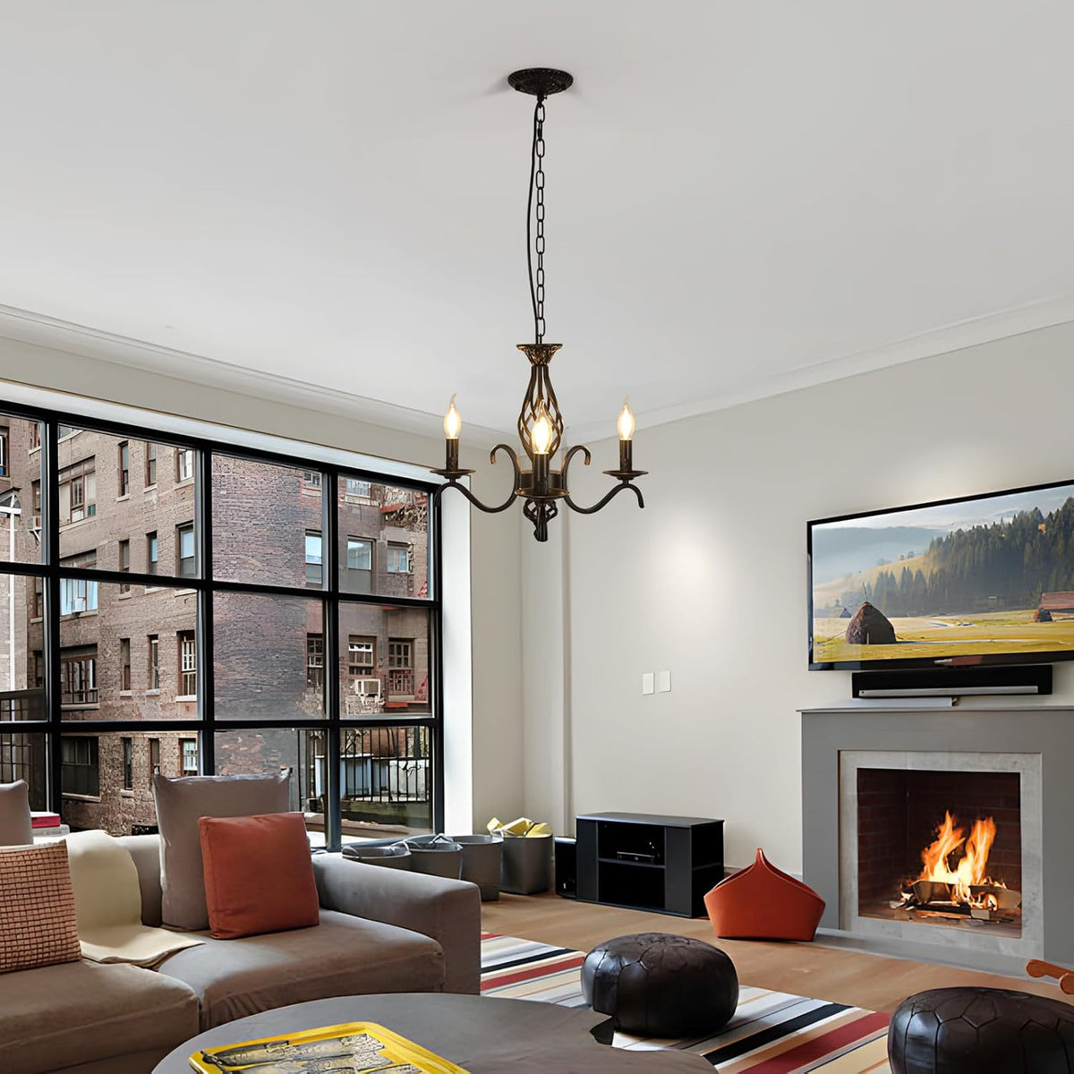 Chandeliers - Black Metal Frame