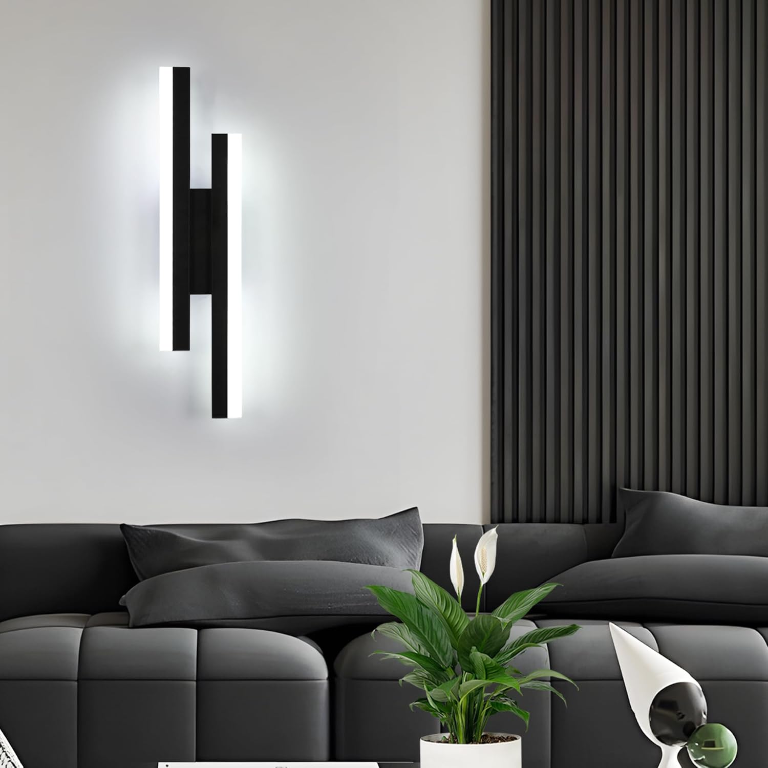 Wall Light - Black Acrylic Frame, White Light