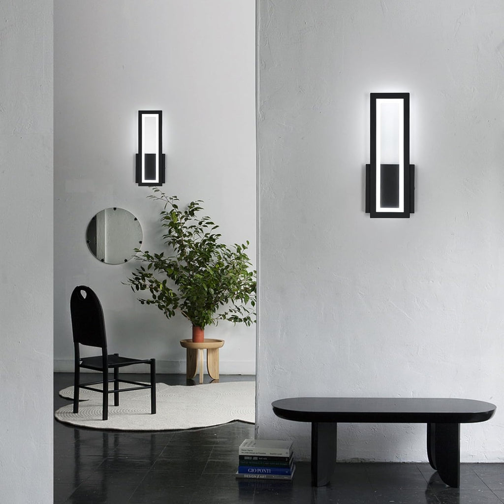 Wall Light - Black Acrylic Frame, White Light
