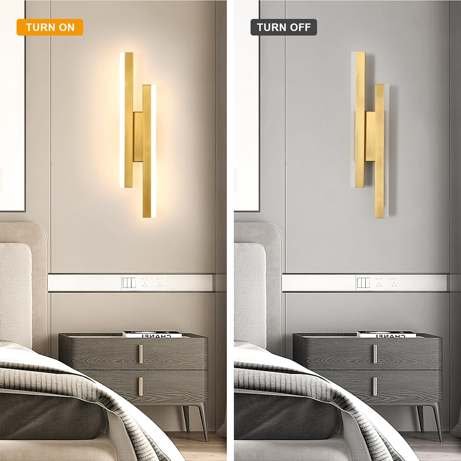 Wall Light - Gold Acrylic Frame, Tunable