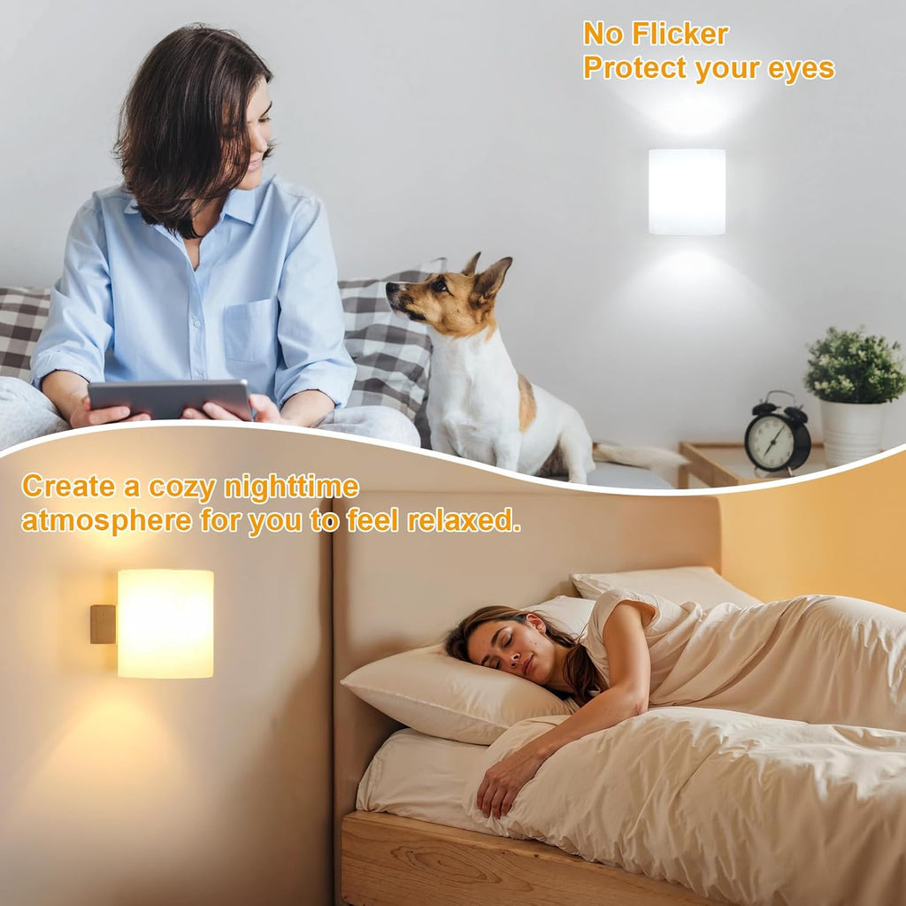 Wall Light - Wood Glass Frame, Tunable