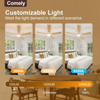 Ceiling Light - White Wood Frame, Tunable and Dimmable
