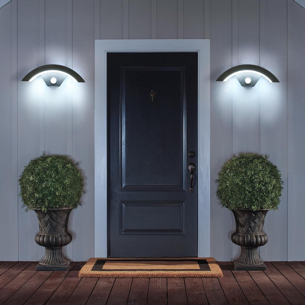 Wall Light - U-Shaped, Black Metal Frame, White Light