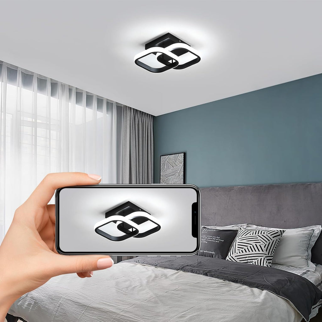 Ceiling Light - Black Aluminium Frame, White Light