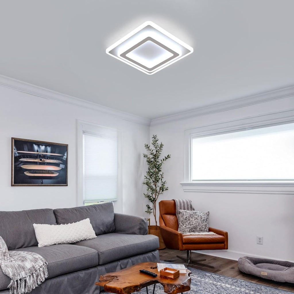 Ceiling Light - White Acrylic Frame, White Light