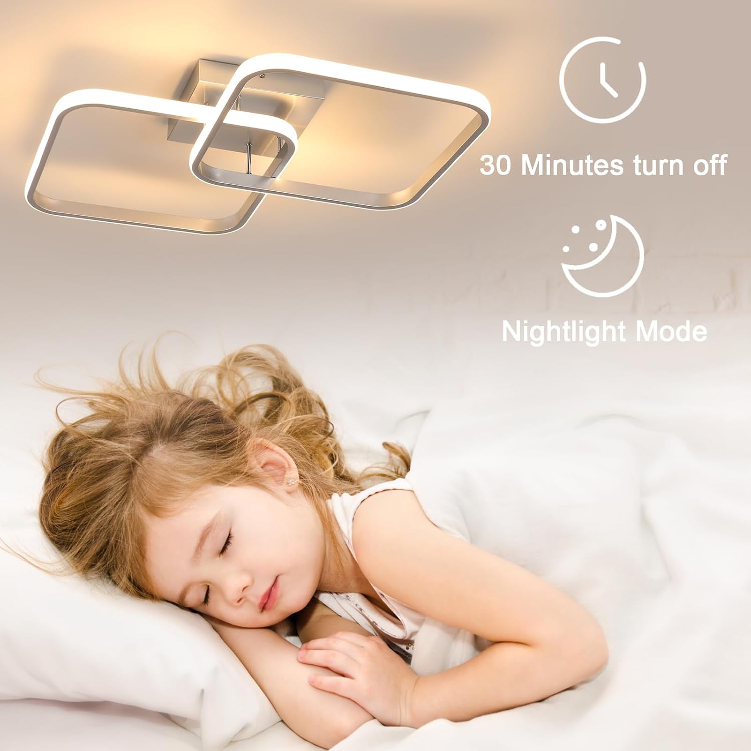 Ceiling Light - Silver Aluminium Frame, Tunable and Dimmable