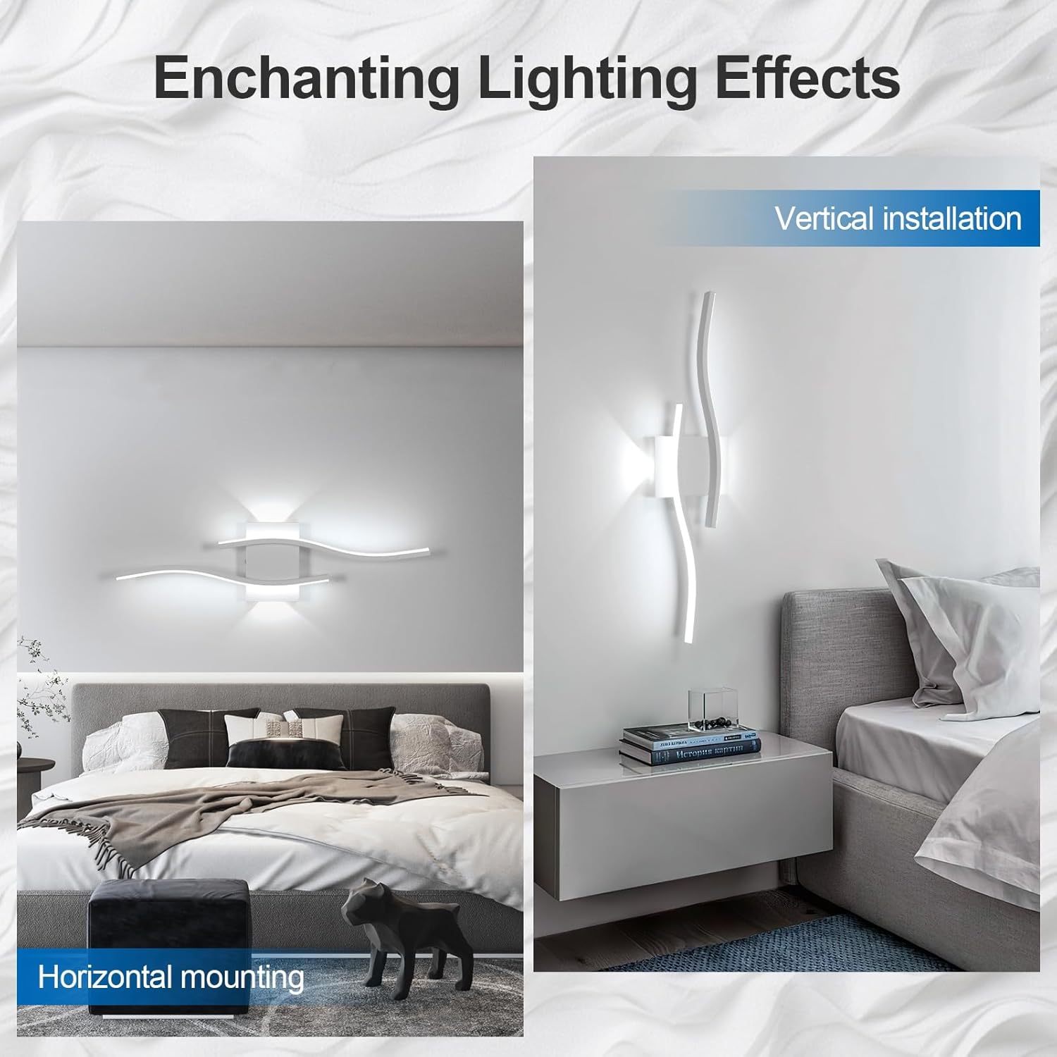 Wall Light - White Aluminium Frame, White Light