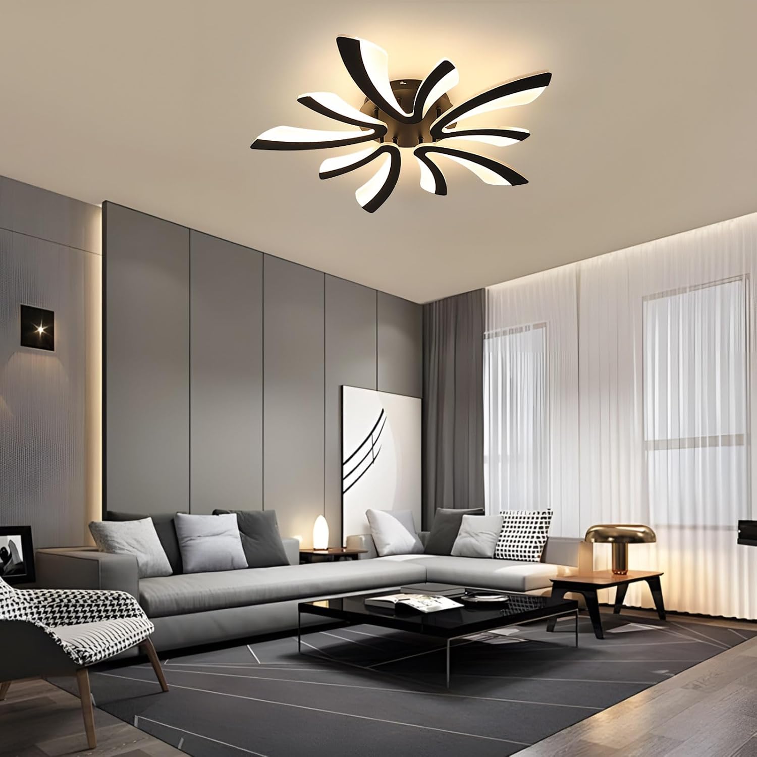 Ceiling Light - Black Acrylic Frame, Tunable and Dimmable
