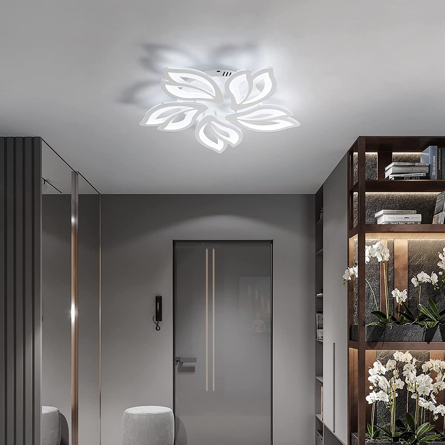 Ceiling Light - White Acrylic Frame, White Light