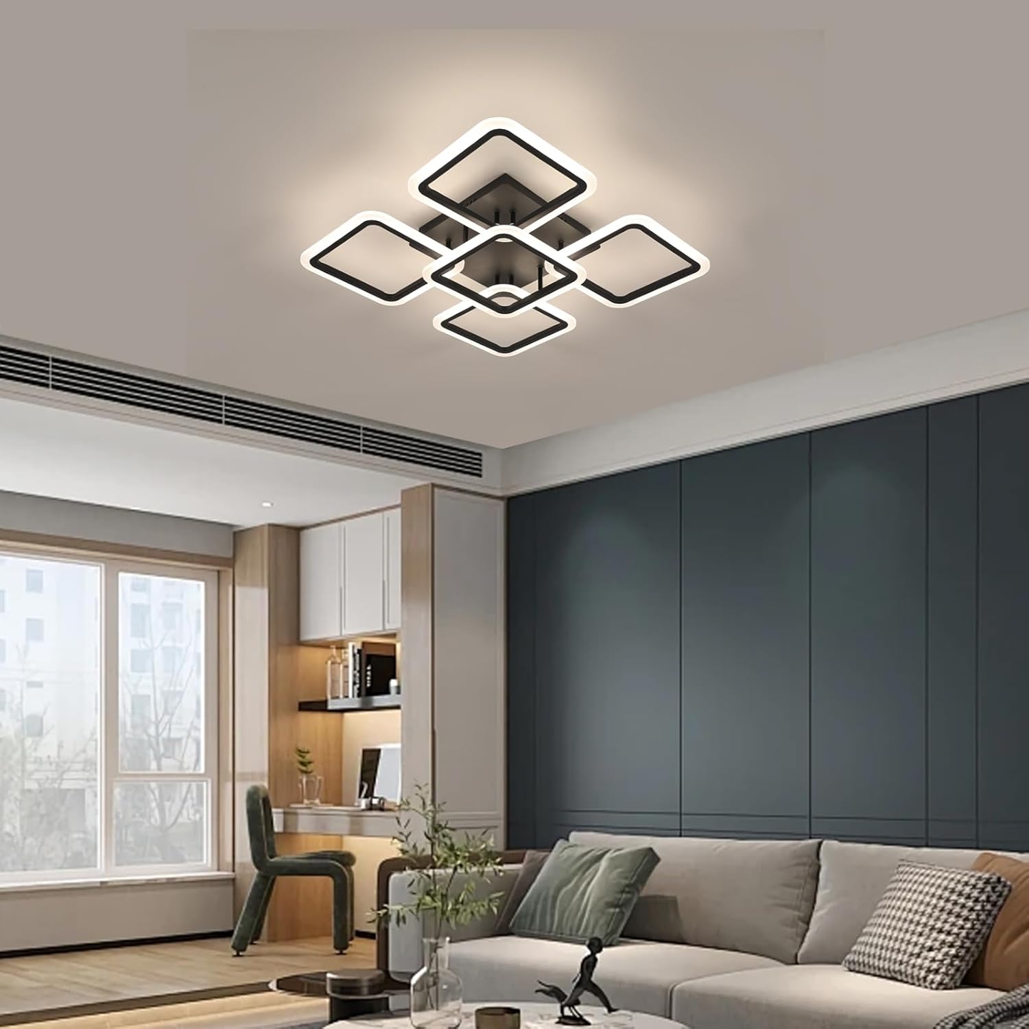 Ceiling Light - Black Acrylic Frame, Tunable and Dimmable