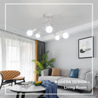 Ceiling Light - White Metal Frame