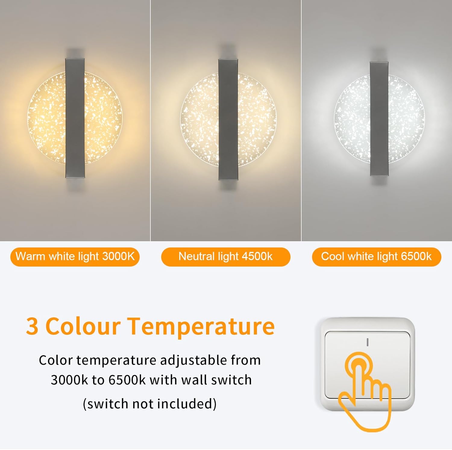 Wall Light - Silver Acrylic Frame, Tunable