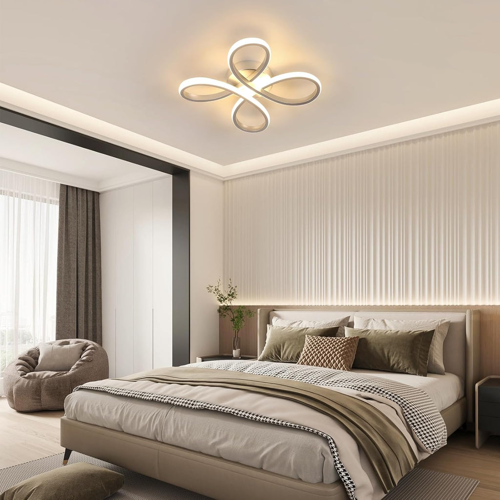 Ceiling Light - Silver Aluminium Frame, Warm Light
