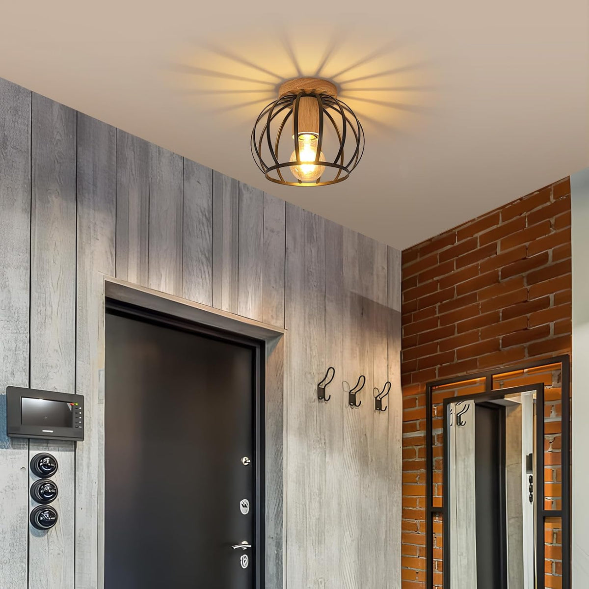 Ceiling Light - Black Metal Frame