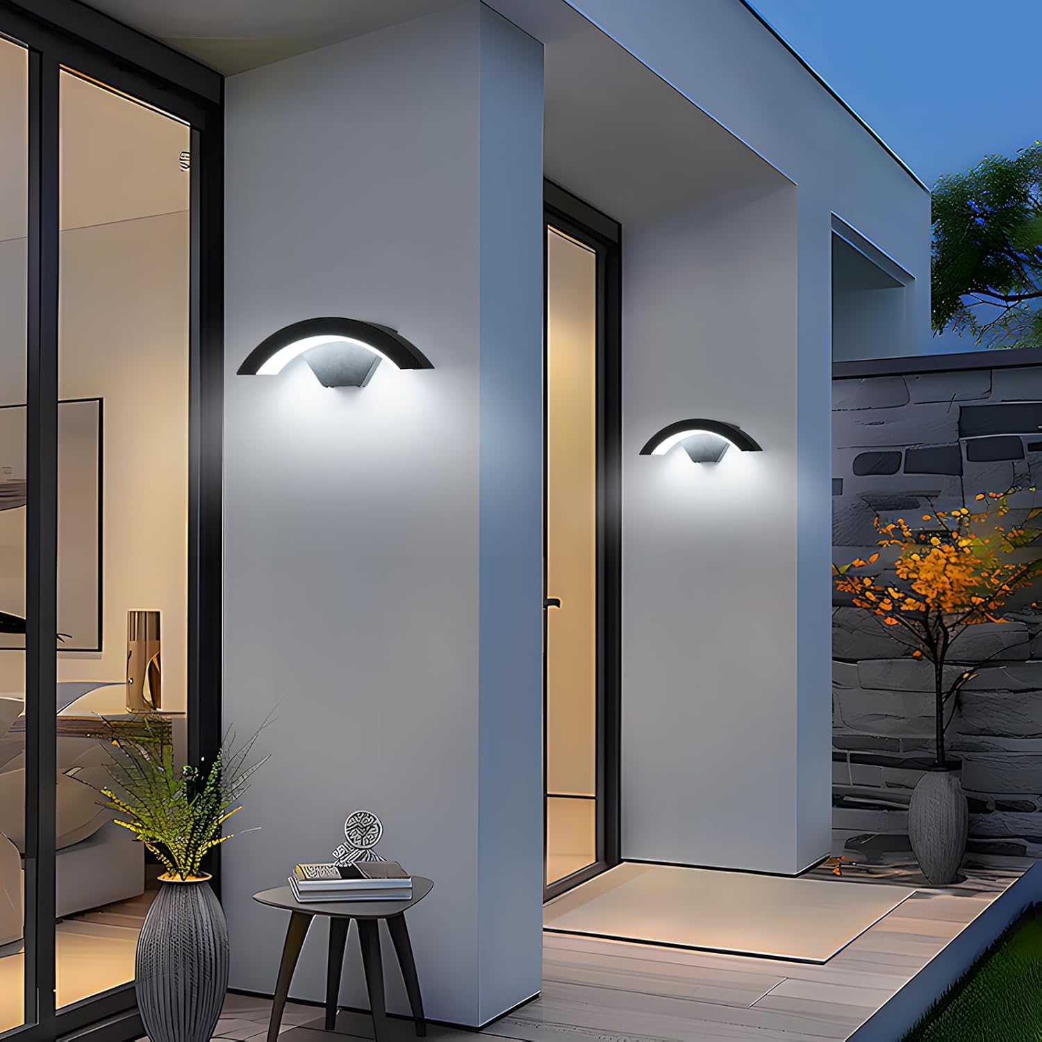 Wall Light - Black Metal Frame, White Light