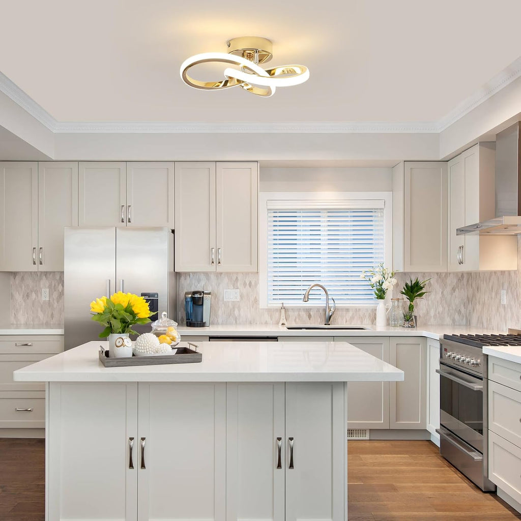 Ceiling Light - Gold Aluminium Frame, Natural Light