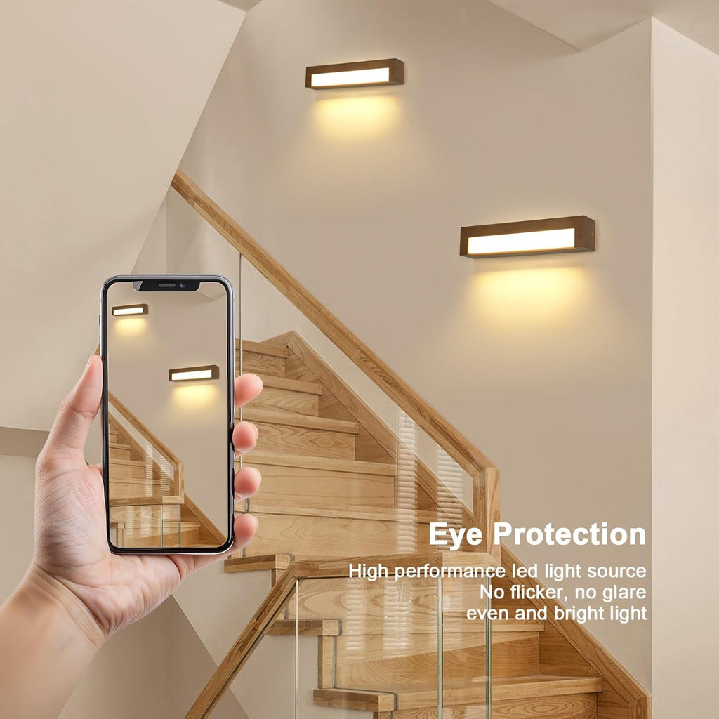 Wall Light - Wood Frame, Warm Light