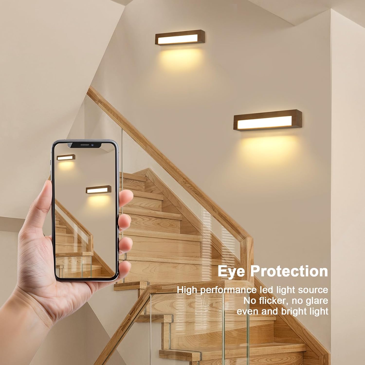 Wall Light - Wood Frame, Warm Light