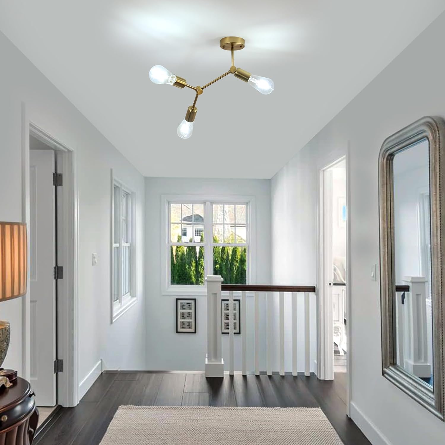 Ceiling Light - Gold Metal Frame