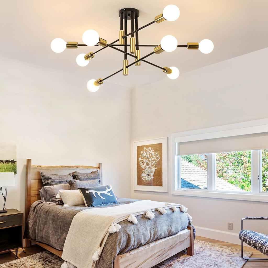 Ceiling Light - Black & Gold Metal Frame