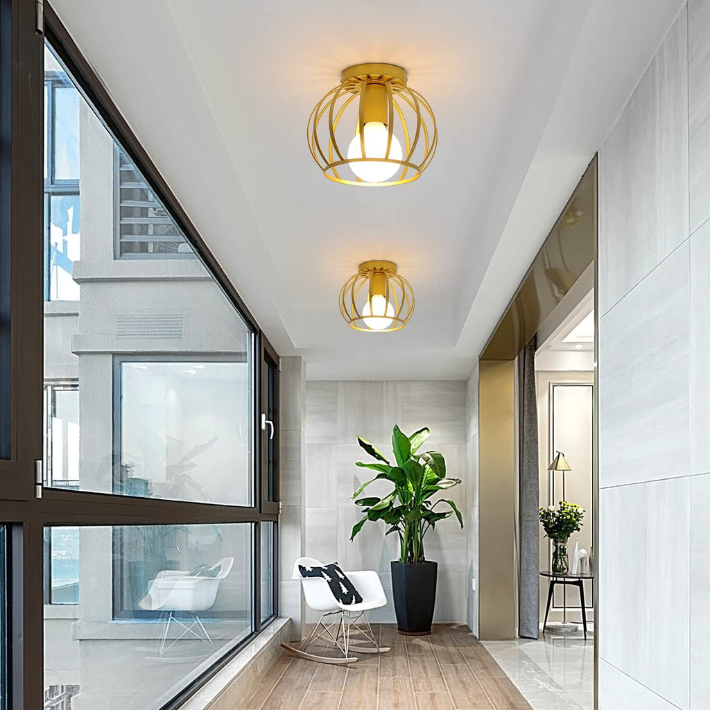 Ceiling Light - Gold Metal Frame