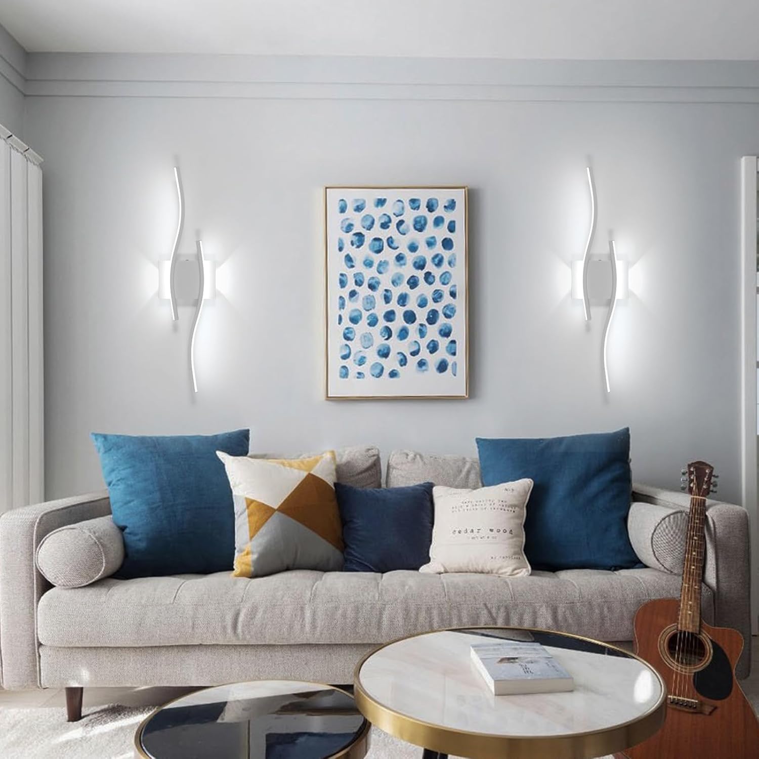 Wall Light - White Aluminium Frame, White Light