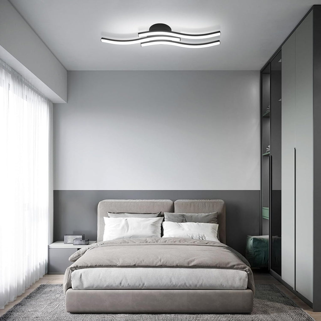 Ceiling Light - Black Aluminium Frame, White Light