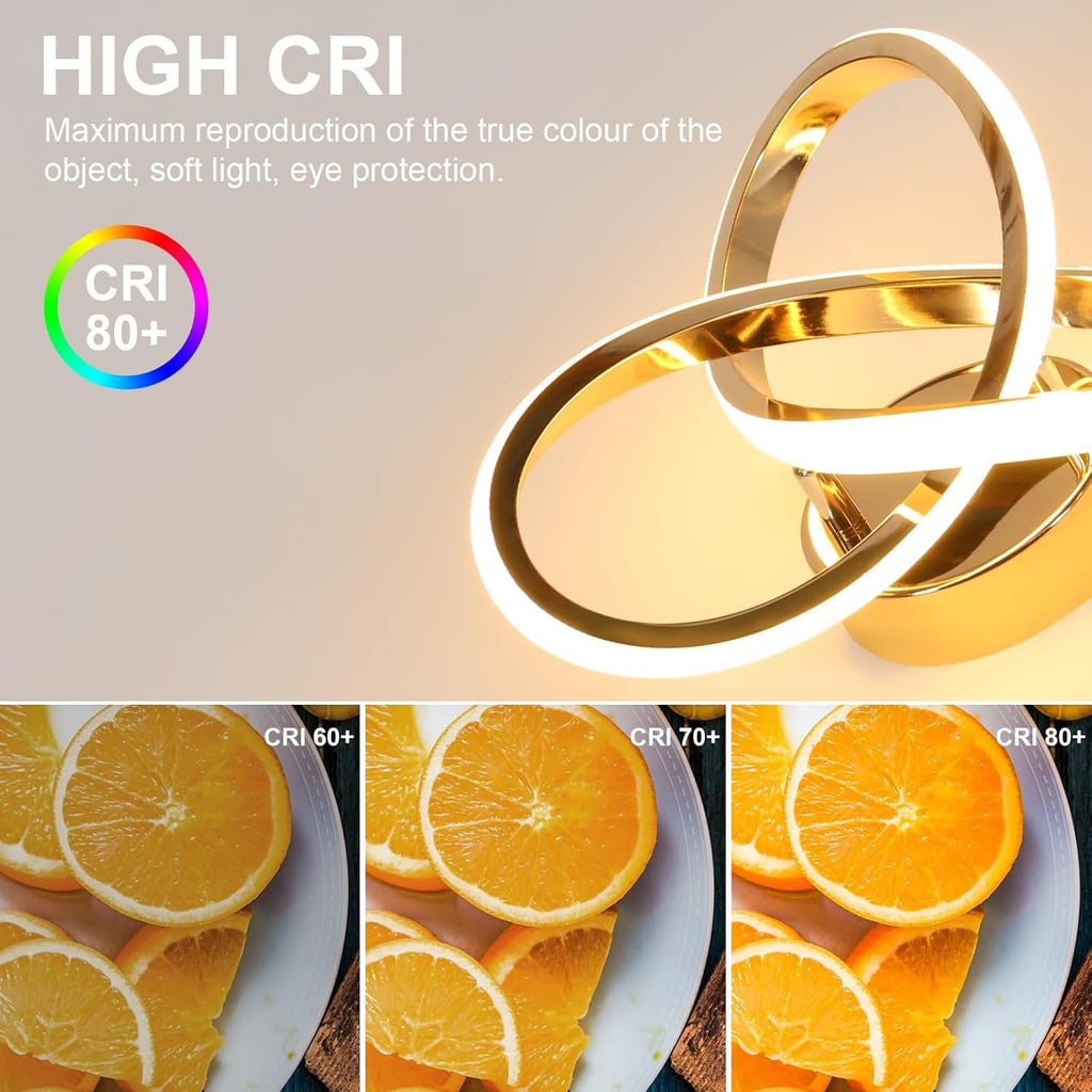 Ceiling Light - Gold Aluminium Frame, Warm Light