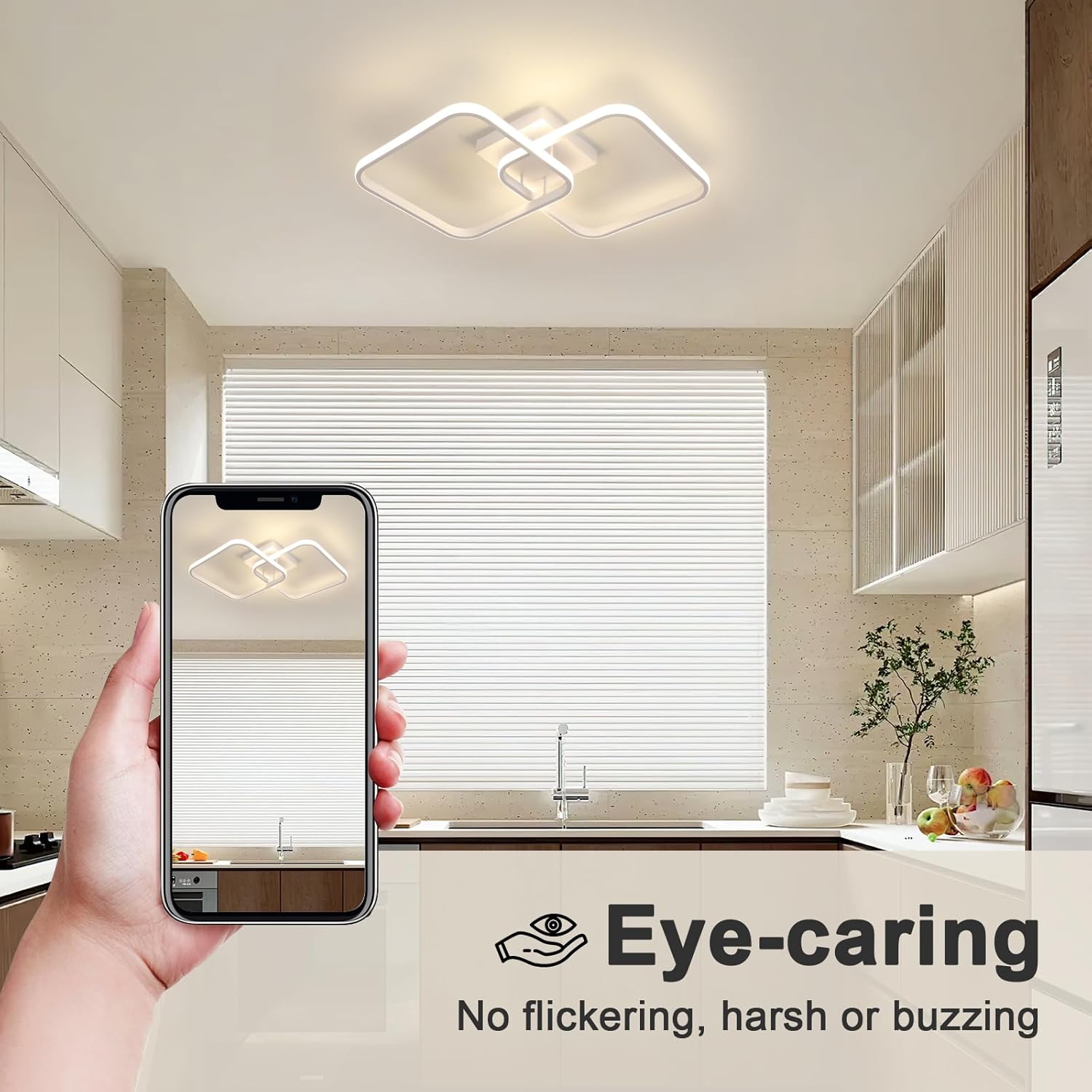 Ceiling Light - White Aluminium Frame, Natural Light