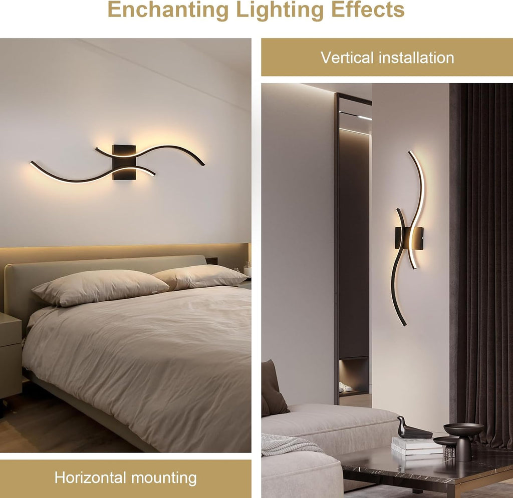 Wall Light - Black Aluminium Frame, Warm Light