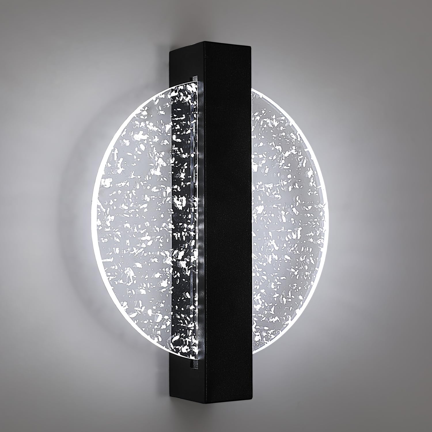 Wandleuchte – schwarzer Acrylrahmen, weißes Licht