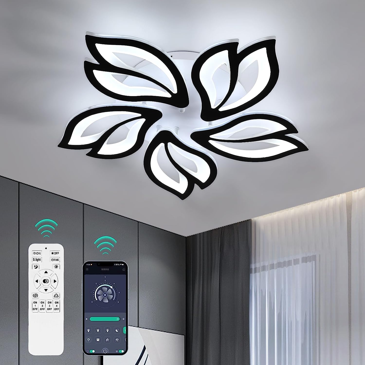 Ceiling Light - White Acrylic Frame, Tunable and Dimmable