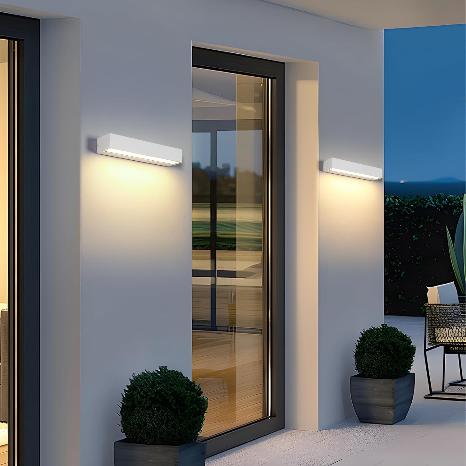 Wall Light - White Metal Frame, Warm Light