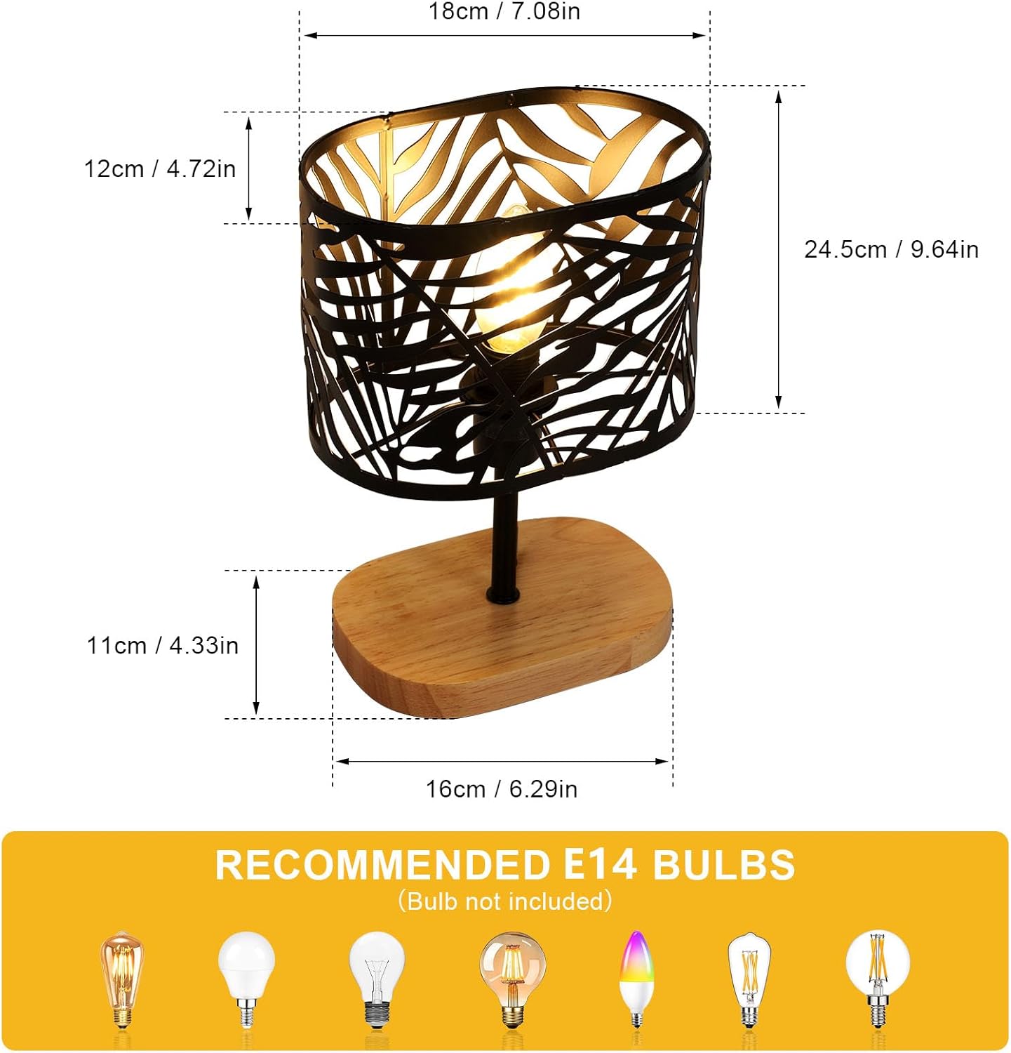 Table Lamps - Black Metal Frame