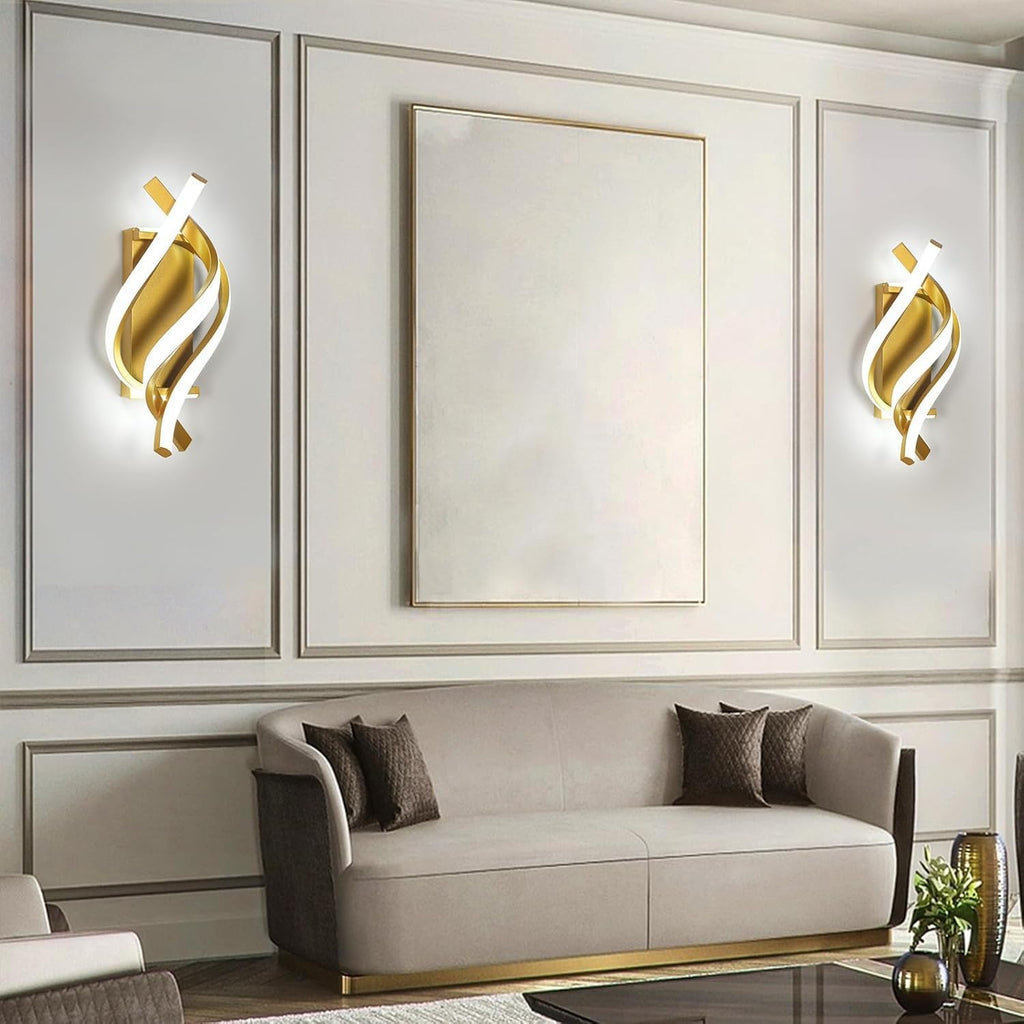 Wall Light - Gold Aluminium Frame, White Light