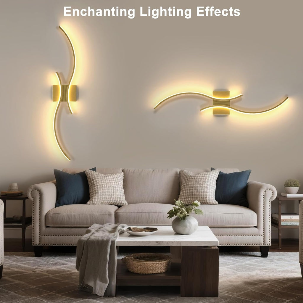 Wall Light - Gold Aluminium Frame, Tunable and Dimmable