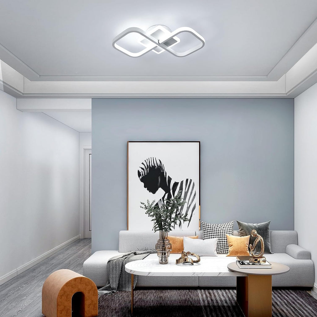 Ceiling Light - White Acrylic Frame, White Light