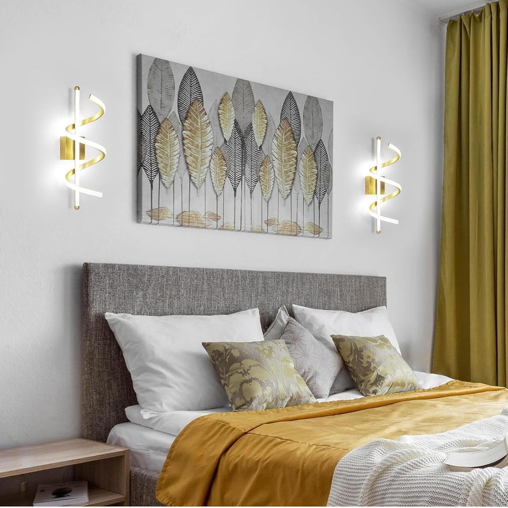 Wall Light - Gold Aluminium Frame, White Light