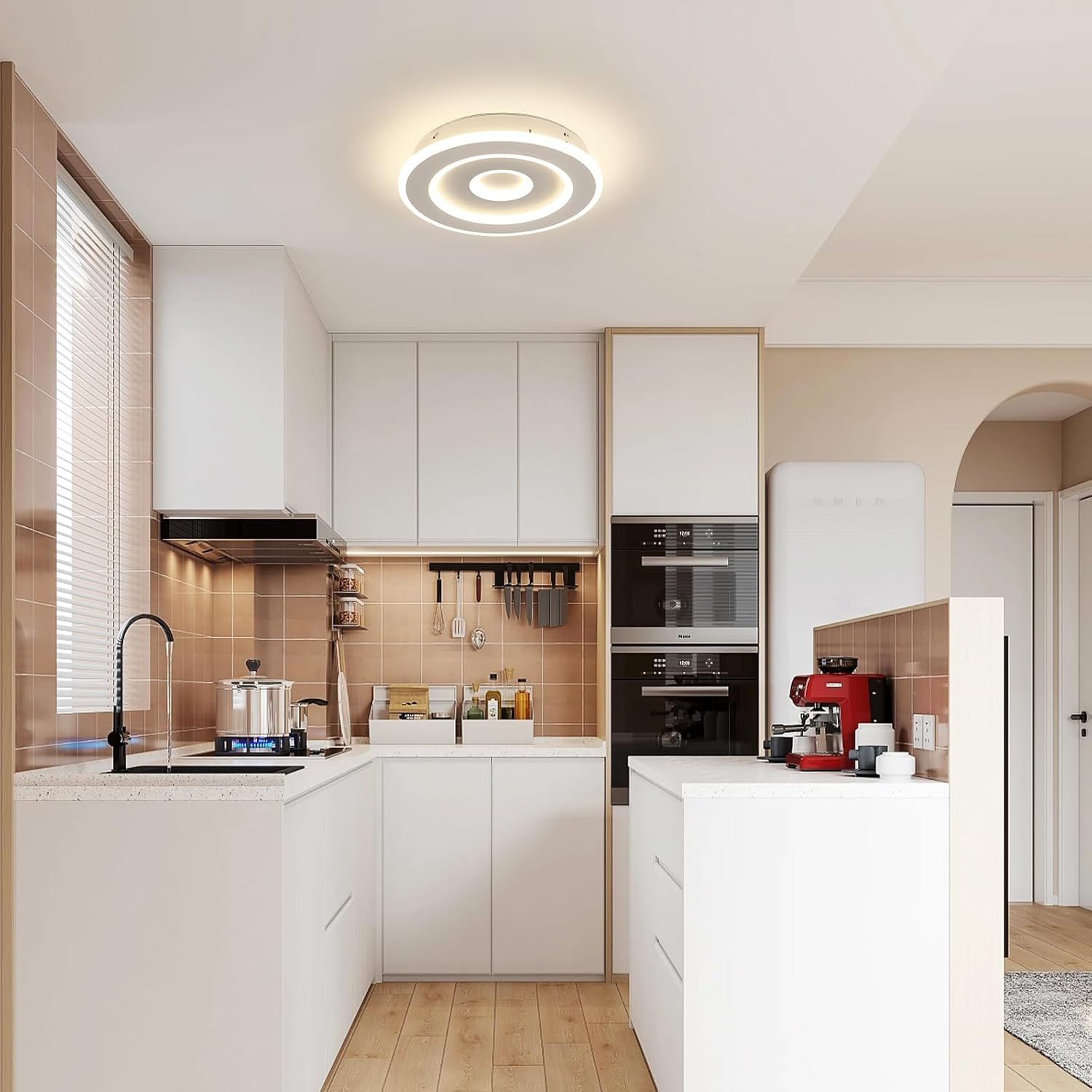 Ceiling Light - White Acrylic Frame, Natural Light