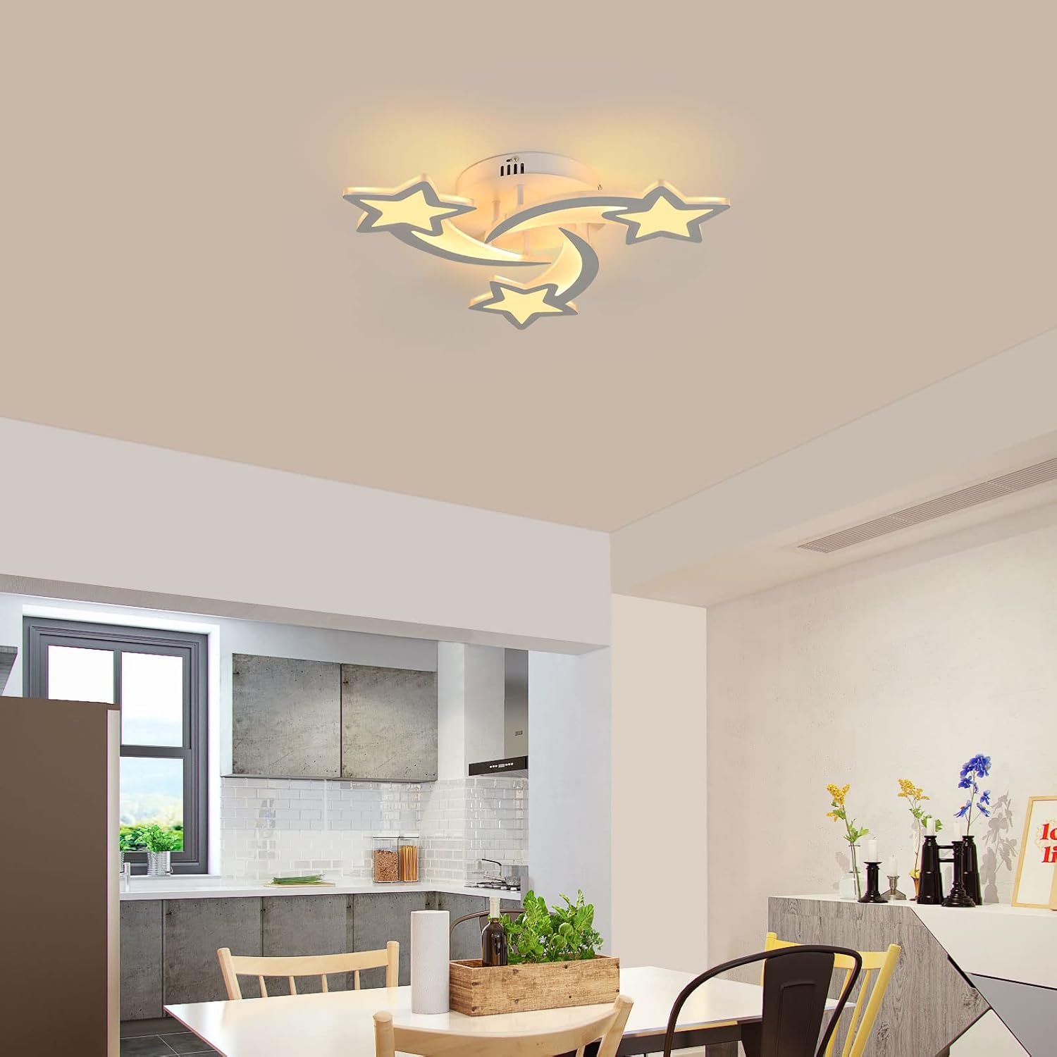 Ceiling Light - White Acrylic Frame, Tunable and Dimmable