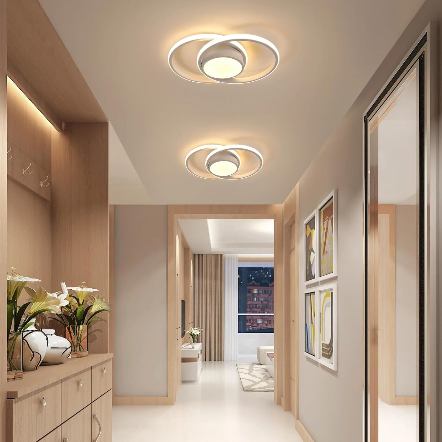 Ceiling Light - White Metal Frame, Tunable and Dimmable
