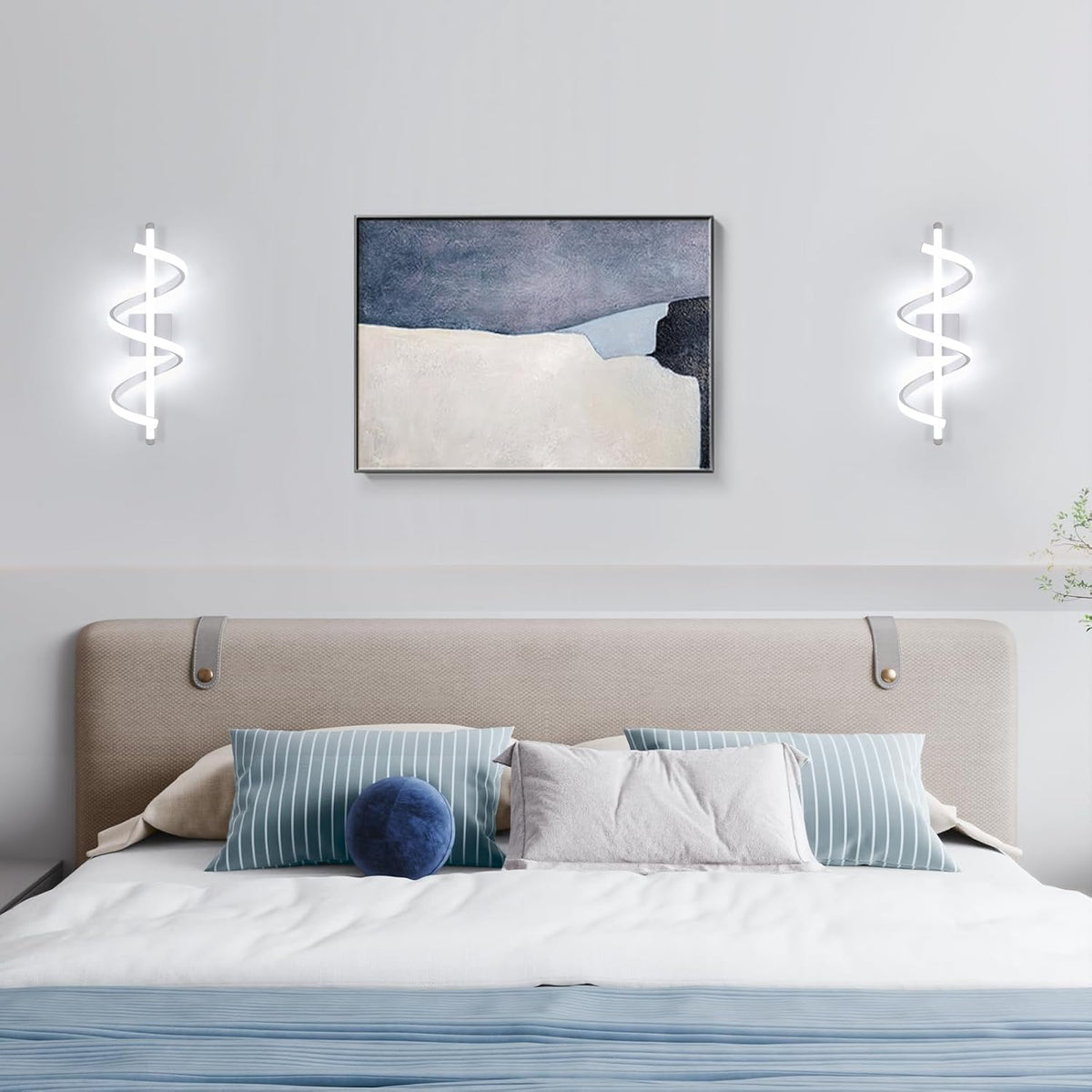 Wall Light - White Aluminium Frame, White Light