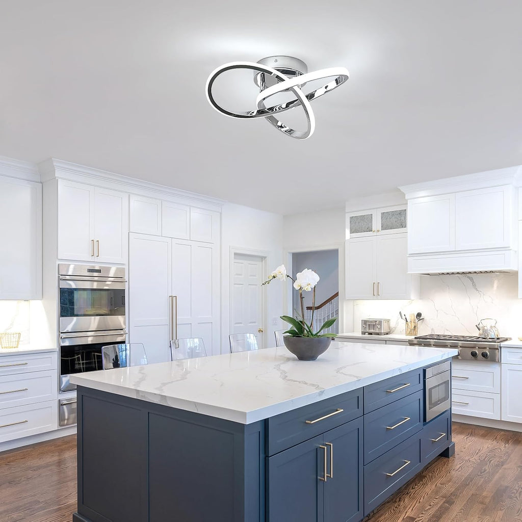 Ceiling Light - Chrome Aluminium Frame, White Light