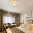 Plafoniera - Telaio in alluminio bianco, luce calda