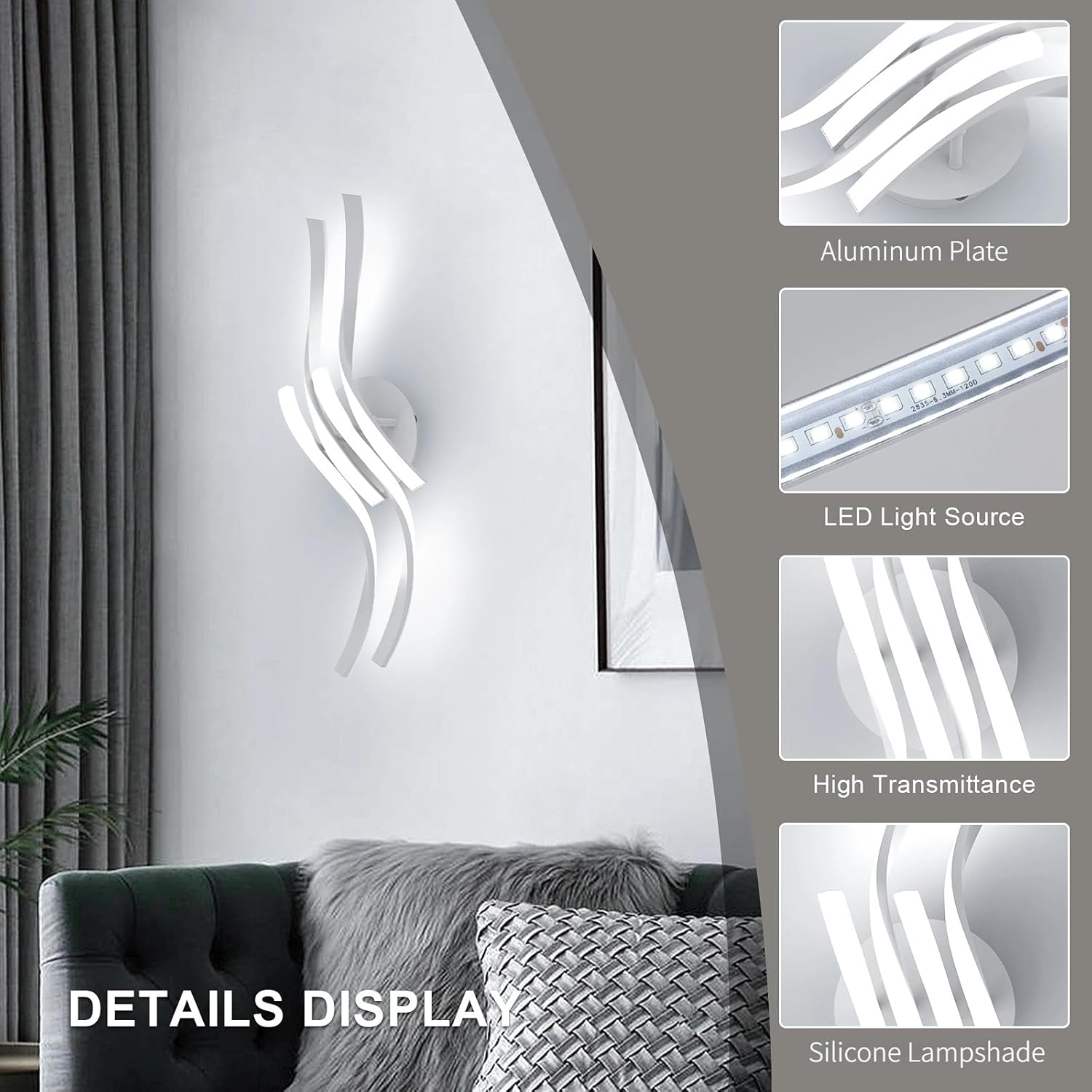Plafoniera - Struttura in alluminio bianco, Luce bianca