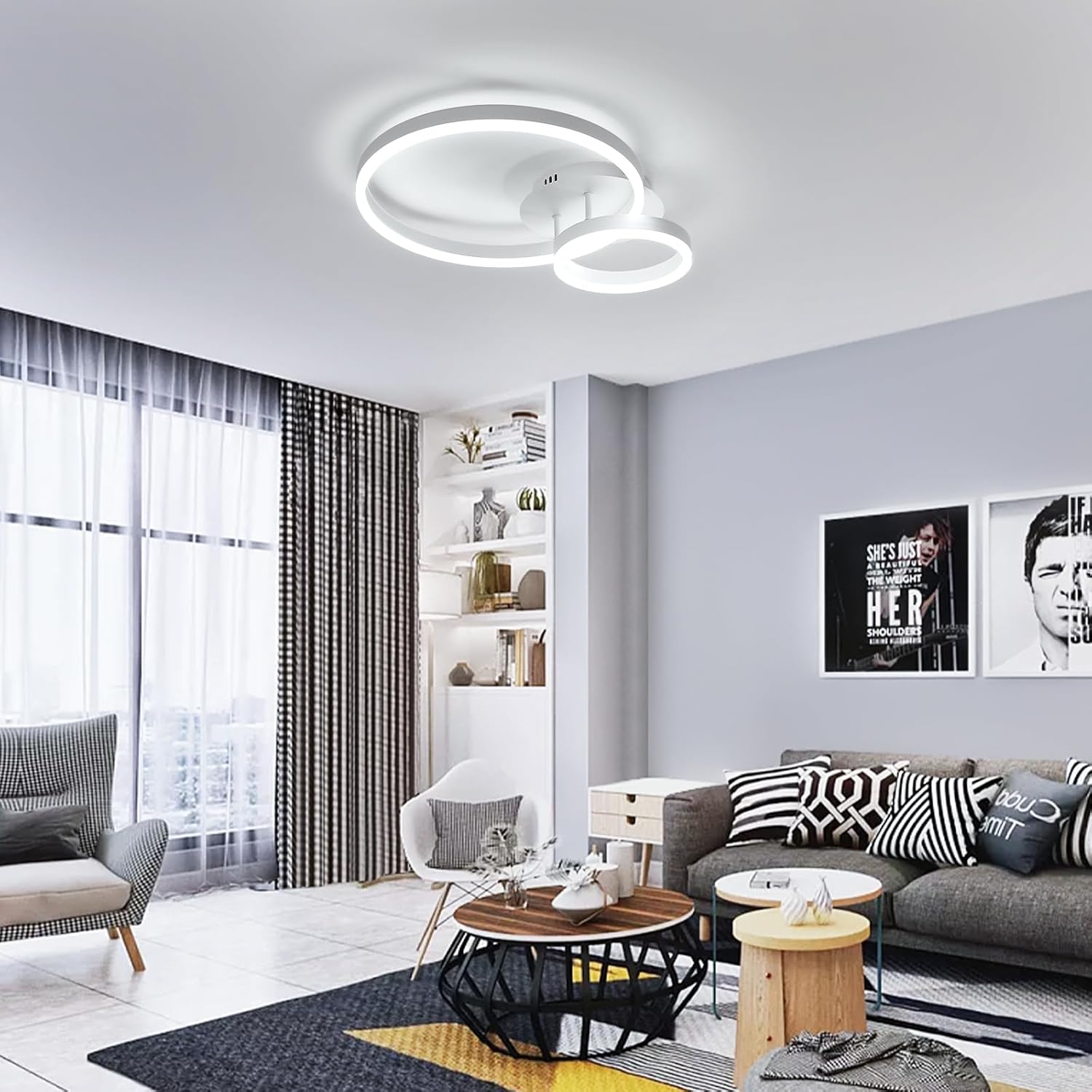 Ceiling Light - White Acrylic Frame, Tunable and Dimmable