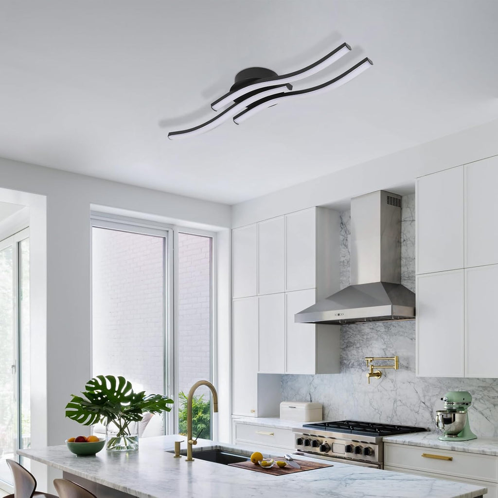 Ceiling Light - Black Aluminium Frame, White Light